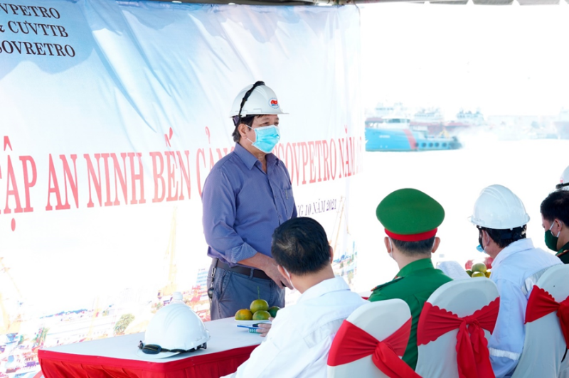 Ông Hà Văn Minh – Cảng phó Cảng biển khai mạc buổi diễn tập