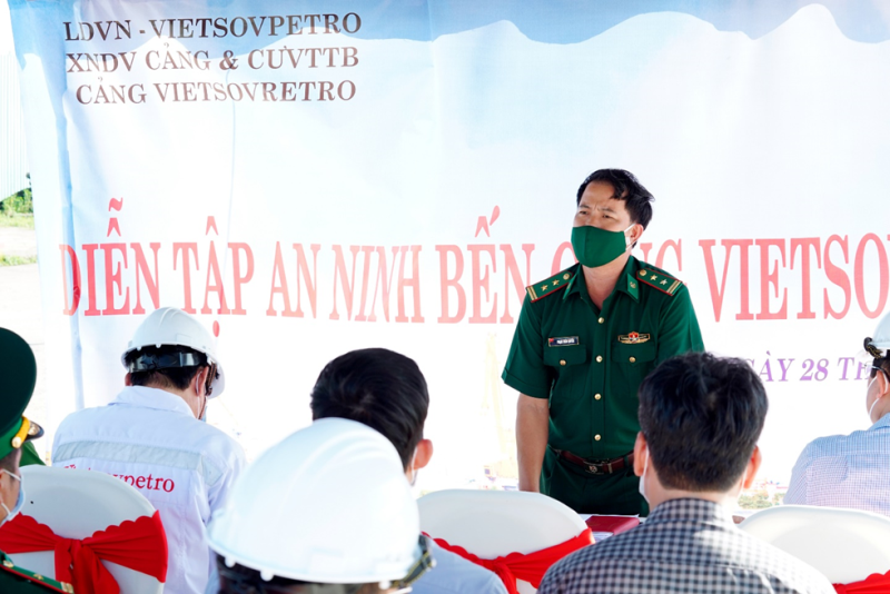 Xí nghiệp Dịch vụ Vietsovpetro tổ chức diễn tập An ninh cảng biển 2021