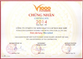 PVC-MS lọt Top 1000 doanh nghiệp nộp thuế thu nhập lớn nhất Việt Nam 2014