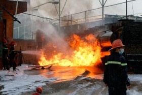 Cây xăng Trần Hưng Đạo bị cháy không được cấp phép kinh doanh