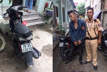 CSGT Hà Nội bắt tên trộm xe máy
