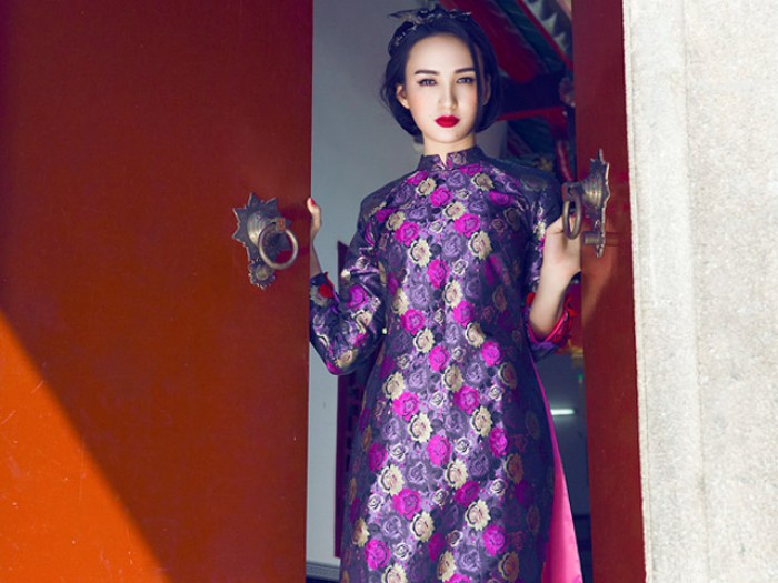 Áo dài gấm - xu hướng xuân 2016 của người đẹp Việt