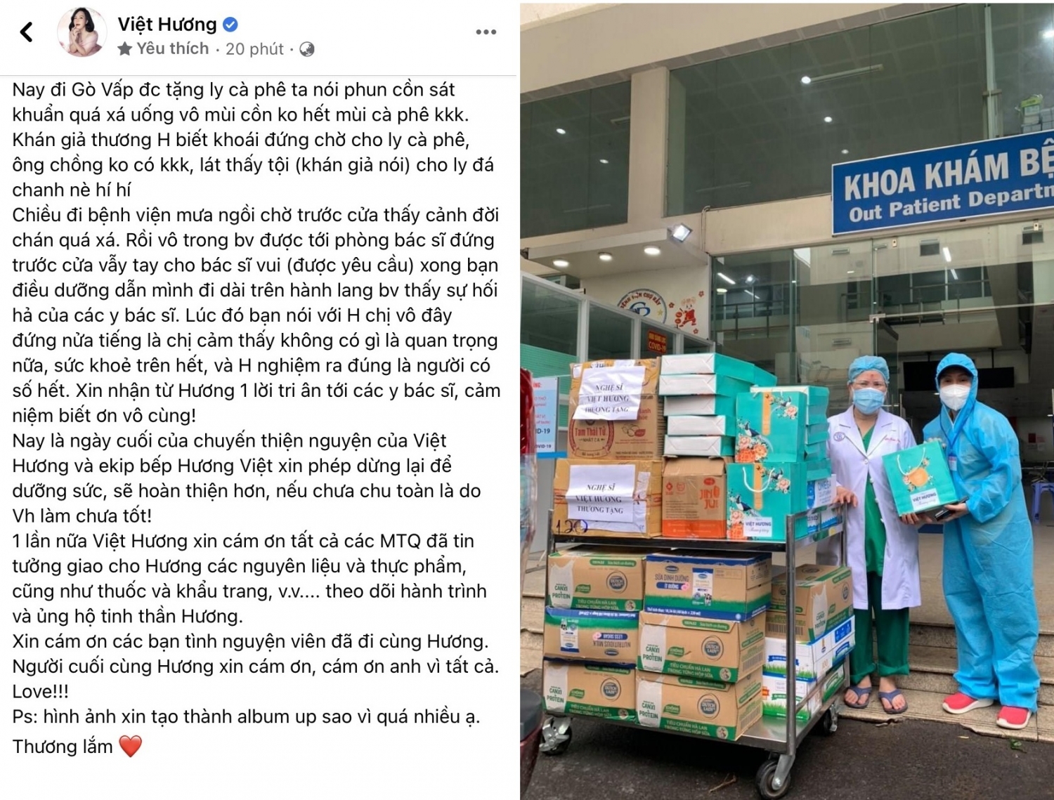 Việt Hương chia sẻ xúc động trước khi chính thức ngừng làm từ thiện