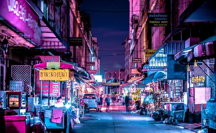 Cuộc sống đường phố Bangkok về đêm qua bộ ảnh neon ấn tượng