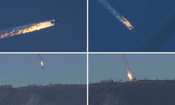 [Video] Máy bay Nga bị bắn rơi gần biên giới Syria
