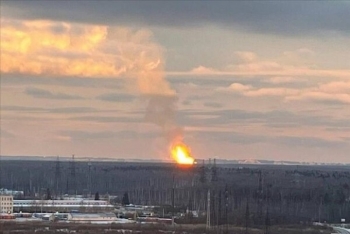 Đường ống khí đốt phát nổ dữ dội trong khu vực Nga kiểm soát ở Ukraine