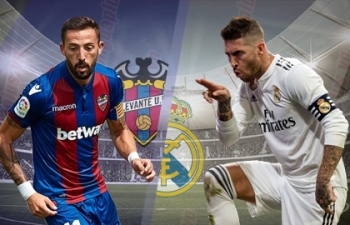 Xem trực tiếp Levante vs Real Madrid (La Liga), 2h45 ngày 25/2