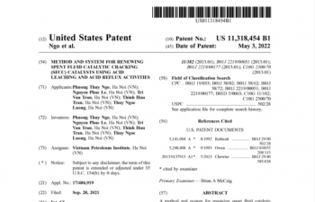 Mỹ cấp Bằng sáng chế cho nghiên cứu làm mới xúc tác FCC thải của Viện Dầu khí Việt Nam