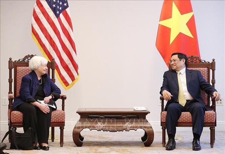 Thủ tướng Phạm Minh Chính tiếp Bộ trưởng Tài chính Hoa Kỳ - 1