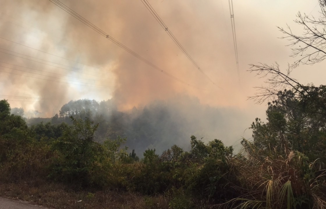 Đoạn tuyến đường dây 500 kV bị ảnh hưởng do cháy rừng ở thị xã Hương Thủy đã được an toàn