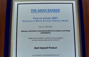 VietinBank được The Asian Banker vinh danh với 3 giải thưởng lớn