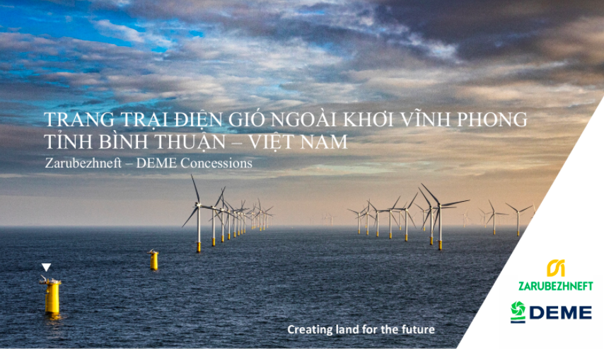 Liên danh Zarubezhneft và DEME sẵn sàng triển khai dự án điện gió ngoài khơi Vĩnh Phong