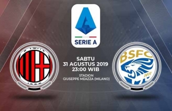Vòng 2 Serie A 2019/20: Xem trực tiếp bóng đá AC Milan vs Brescia ở đâu?