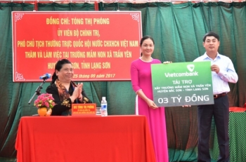Vietcombank tặng 3 tỷ đồng xây trường mầm non tại Lạng Sơn