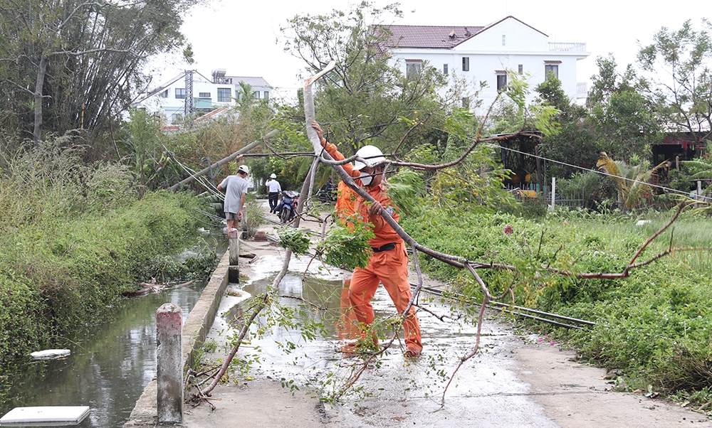 Đã khôi phục vận hành tất cả lưới điện truyền tải bị sự có do bão Noru