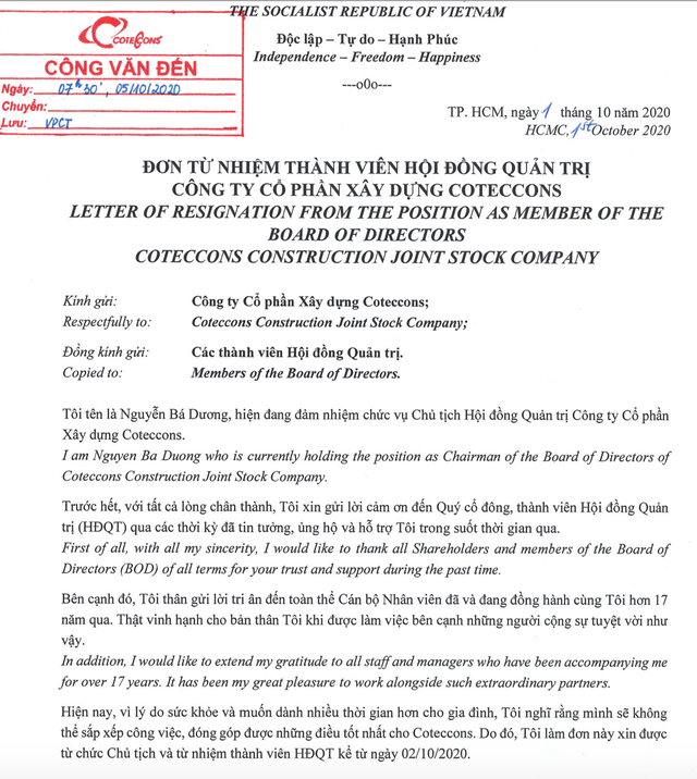Tin nóng: “Ông trùm” Nguyễn Bá Dương bất ngờ từ bỏ quyền lực tại Coteccons - 2