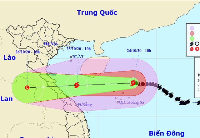 Bão số 8 giảm cường độ, hướng vào đất liền Hà Tĩnh đến Quảng Trị - 1