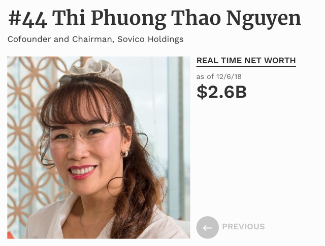 Tỷ phú Phương Thảo tăng quyền lực trên thế giới; Em trai bà Kim Thoa thêm tham vọng