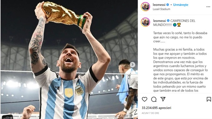 Messi viết tâm thư xúc động sau khi vô địch World Cup 2022 - 1