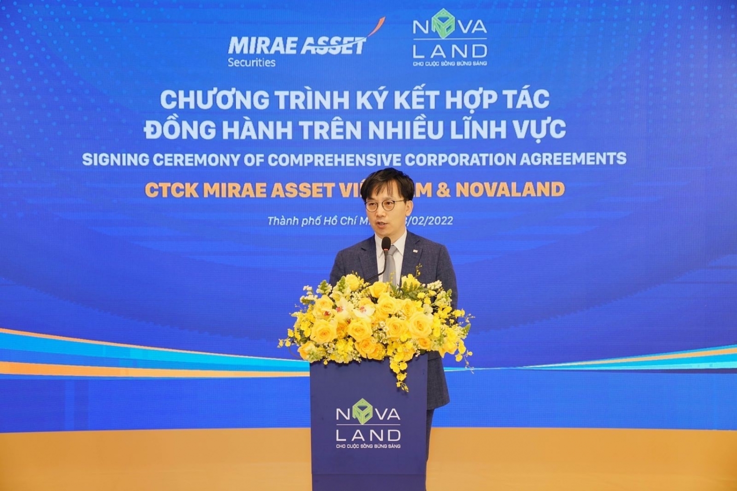 Ông Kang Moon Kyung – Tổng Giám đốc CTCK Mirae Asset Việt Nam phát biểu tại sự kiện