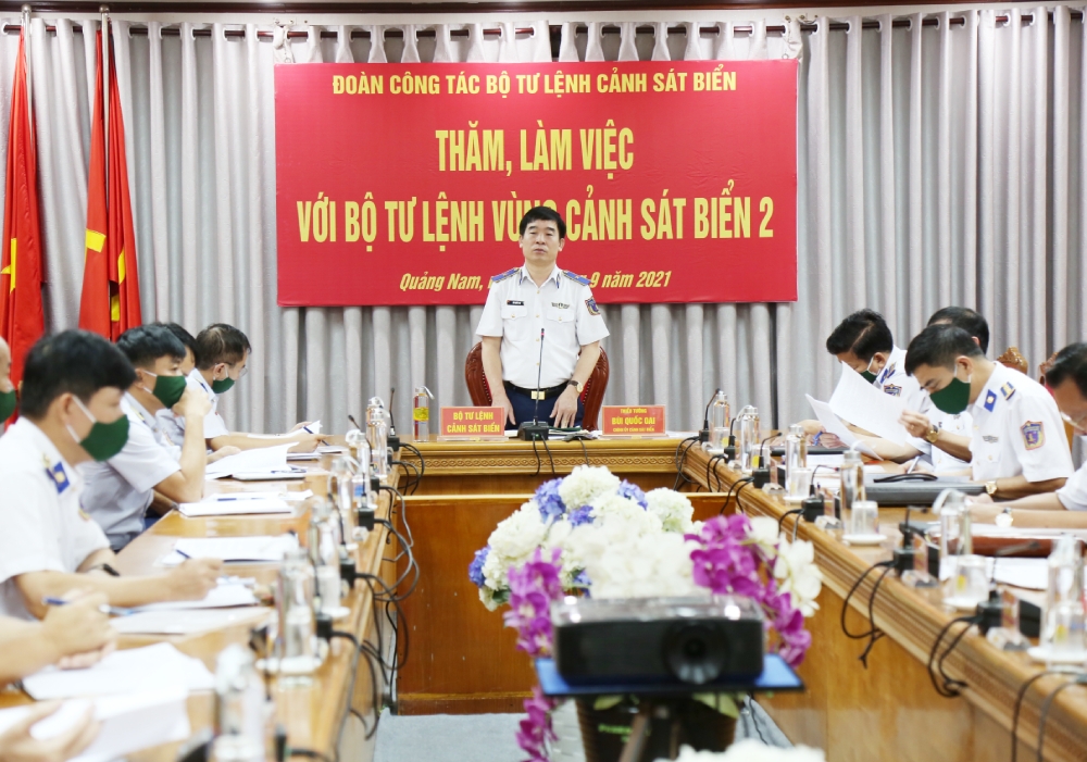 Thiếu tướng Bùi Quốc Oai - Chính ủy Cảnh sát biển kết luận kiểm tra đối với Bộ Tư lệnh Vùng Cảnh sát biển 2.