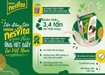 Sữa 5 loại đậu Nesvita sử dụng ống hút giấy bảo vệ môi trường