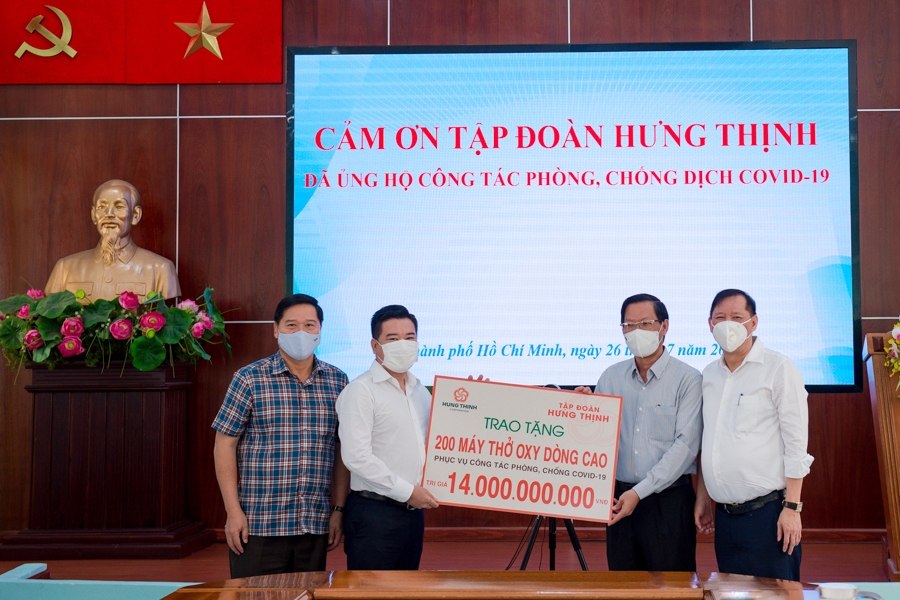 Tập đoàn Hưng Thịnh hỗ trợ khẩn hàng chục tỷ đồng cho TP HCM phòng, chống dịch Covid-19