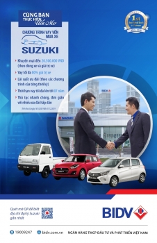 Sở hữu ô tô Suzuki với ưu đãi đặc biệt từ BIDV