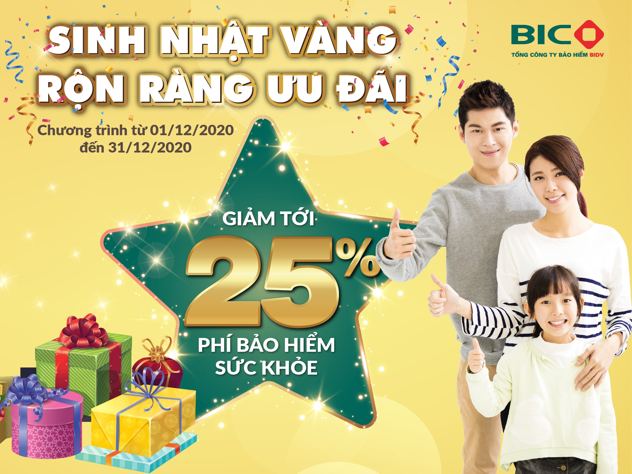 BIC giảm tới 25% phí bảo hiểm sức khỏe nhân dịp sinh nhật