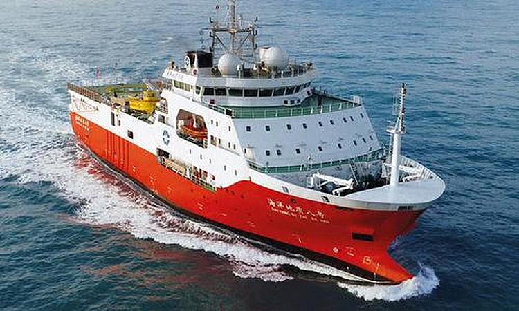 Tàu khảo sát Địa chất Hải Dương 8 của Trung Quốc trong hoạt động năm 2018.