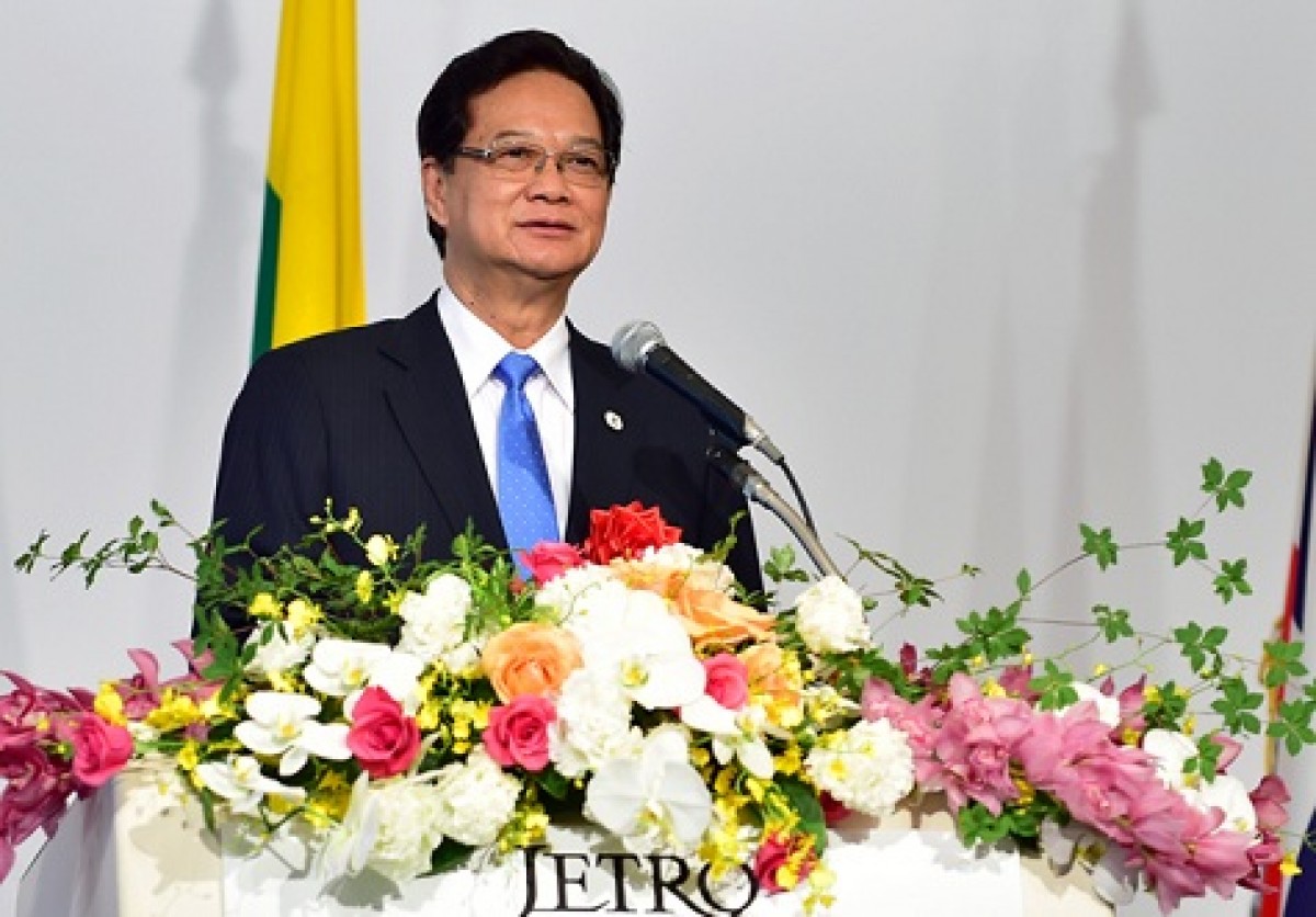 Thủ tướng Nguyễn Tấn Dũng phát biểu tại Diễn đàn kinh tế 5 nước tiểu vùng Mekong. Ảnh: VGP/Nhật Bắc