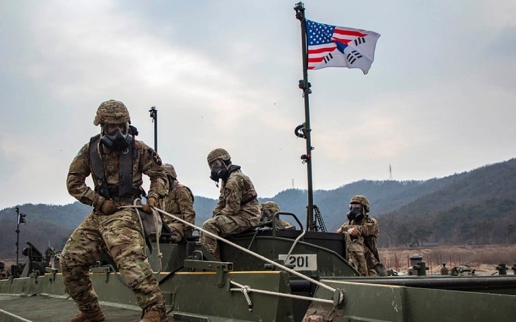 Liên quân Mỹ - Hàn trong một cuộc tập trận.
