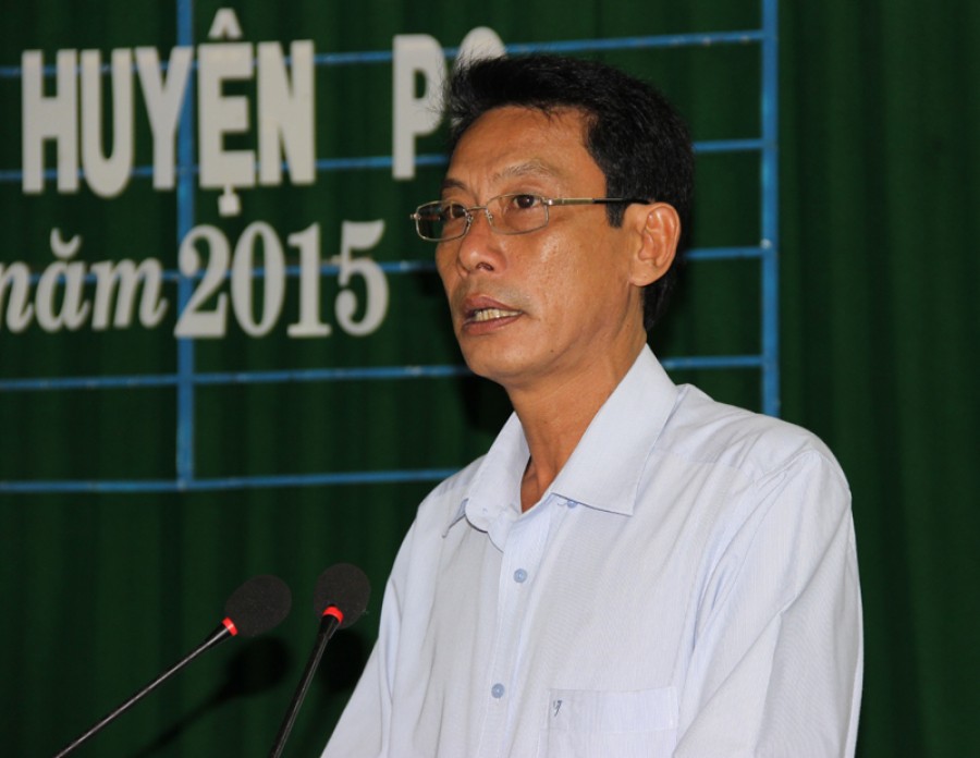 Ông Phạm Văn Nghiệp, Phó Chủ tịch UBND huyện Phú Quốc tại buổi họp báo.