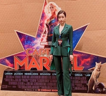 Phong cách "chị đại", Đỗ Mỹ Linh nổi bật tại họp báo phim 'Captain Marvel'