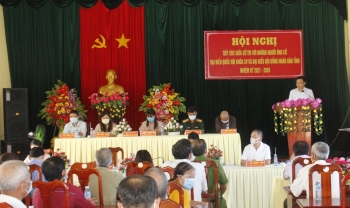 Đồng chí Lê Mạnh Hùng tiếp xúc cử tri tại hai xã Trí Phải, Trí Lực, huyện Thới Bình, tỉnh Cà Mau