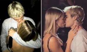 Justin Bieber hôn vợ say đắm trong tiệc sinh nhật