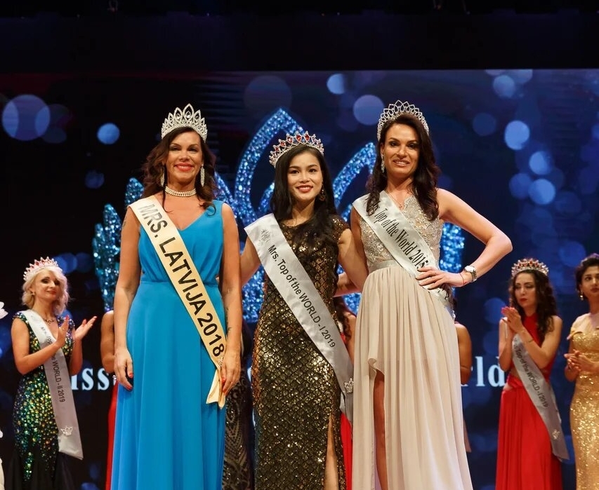 Nguyễn Quỳnh Như giành ngôi Á hậu tại Miss & Mrs Top of the World 2019