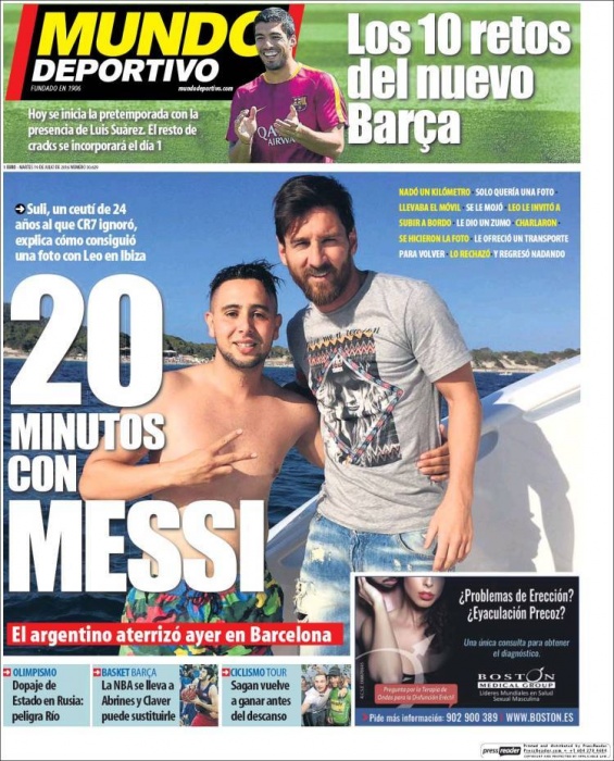 fan cuong boi 1000m ra bien len du thuyen gap messi